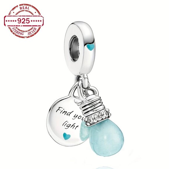 Sterling Silver Graduation Charm "Find Your Light" - Picture 1 of 3